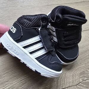 Adidas Kids Black and White High-Top Sneakers